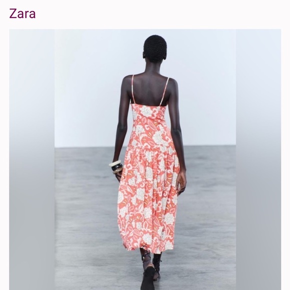 Zara Collection Cotton Linen Blend Bloggers Favorite Midi Dress - Picture 3 of 13